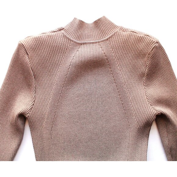 Retrofête Aislinn Dress / Medium / Metallic Satellite Knit Mini Gold Buttons - Picture 8 of 11